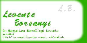 levente borsanyi business card